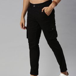 Roadster Men Black Cargos-image-49