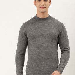 RVK Men Grey Solid Pullover-image-56