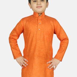 SG YUVRAJ Boys Orange Solid Straight Kurta-picture-26