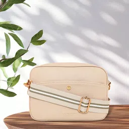 Accessorize London Women Faux Leather Webbing strap camera Sling bag-5
