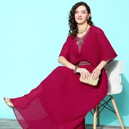 Kvsfab Embroidered Georgette Maxi Dress-picture-28