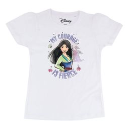 Disney by Wear Your Mind Girls White Disney Princess Printed Pure Cotton T-shirt-image-37