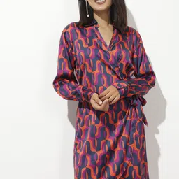 DressBerry Half Motif Drop Wrap Around Dress-picture-49