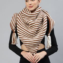 Magic Needles Women Striped Acrylic Knitted Shawl-picture-17
