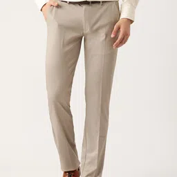 Peter England Men Printed Super Slim Fit Trousers-image-6