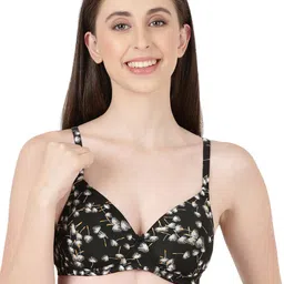 BLOSSOM Women Floral Printed Medium Coverage Lightly Padded T-shirt Bra-50