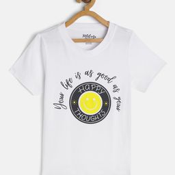 METRO KIDS COMPANY Boys White & Black Typography Printed T-shirt-image-82