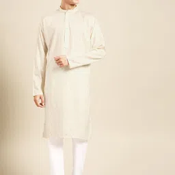 MANQ Men Ethnic Motifs Printed Regular Pure Cotton Kurta with Pyjamas-7