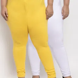 TAG 7 PLUS Women Pack Of 2 Solid Plus Size Ankle-Length Leggings-image-98