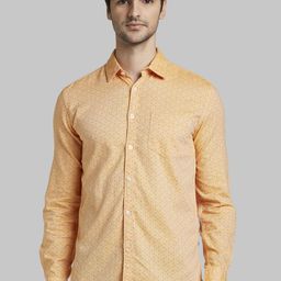 Parx Men Orange & Black Slim Fit Printed Casual Shirt-picture-24