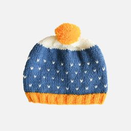 Woonie Unisex Kids Blue & White Handmade Beanie-picture-29