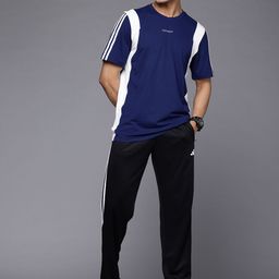 ADIDAS Contrast Trim 3-Striped Sportswear Jersey T-shirt-image-3