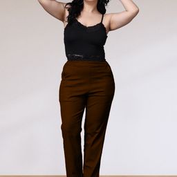 APELLA Women Coffee Brown Trousers-image-47