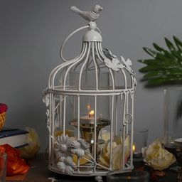 Homesake Unisex White Bird Cage With Hanging Chain-26