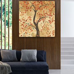 OLIVE TREE Beige & Red Canvas Paintings Wall Art-picture-2