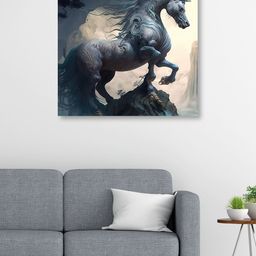 OLIVE TREE Beige & Blue Canvas  Animals Wall Art-picture-23