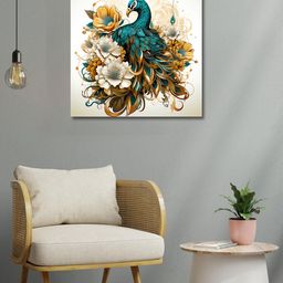 OLIVE TREE White & Blue Canvas Painting Wall Art-picture-27