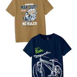 CODEZ Boy Pack Of 2 Printed Round Neck T-shirts-3