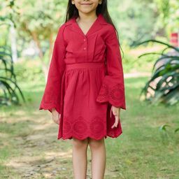 Sweetlime By AS Fit & Flare Cotton Schiffly Dress-image-11