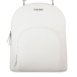 FLYING BERRY Women White Solid Backpack-61