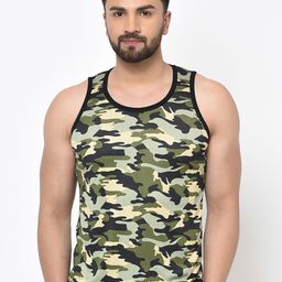 Aesthetic Bodies Men Olive Green Camouflage Printed Round Neck T-shirt-image-67