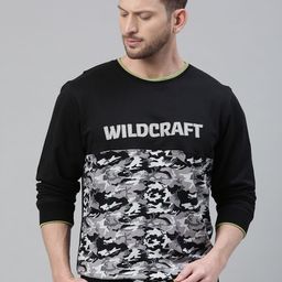 Wildcraft Men Black & Off-White Printed Sweatshirt-image-94