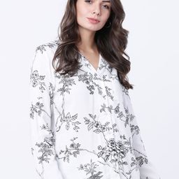 Tokyo Talkies Women White & Black Printed Sleep Shirt-image-45