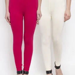 TAG 7 Women Pack Of 2 Solid Ankle-Length Leggings-image-67