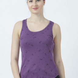 Huetrap Women Purple Printed Tank Pure Cotton Top-image-121