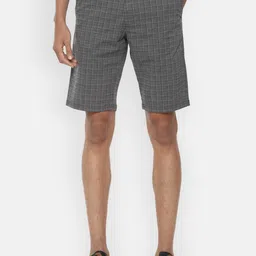 Van Heusen Sport Men Grey & White Checked Regular Fit Regular Shorts-picture-7
