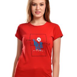 elina Women Typography Printed Applique T-shirt-image-57