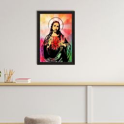 eCraftIndia Multicoloured Jesus Christ Satin Matte Texture UV Wall Painting-image-88