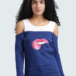 Huetrap Women Navy Blue Printed Sweatshirt-image-69