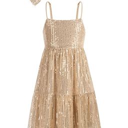 FAIRY DOLLS Girls Sequins Fit & Flare Maxi Dress-image-70