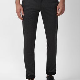 Louis Philippe Sport Men Black Slim Fit Solid Regular Trousers-image-75