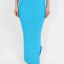 Beau Design Women Turquoise Blue Solid Saree Shapewear-picture-29