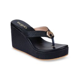 VALIOSAA Women Black Solid Platform Heels-image-10