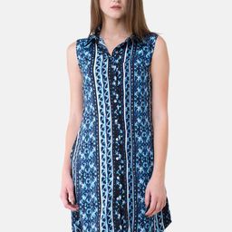 V&M Women Blue Printed Shirt Dress-image-11
