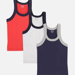 Bodycare Kids Boys Pack Of 3 Solid Innerwear Vests KGA2012ABC-52