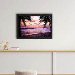 eCraftIndia Pink & Black Delightful Sea View Satin Matte Texture UV Wall Painting-image-79