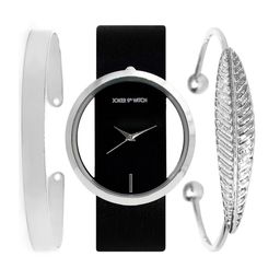 JOKER & WITCH Women Black Minimalist Watch & Bracelet Stack JWBS112-image-72