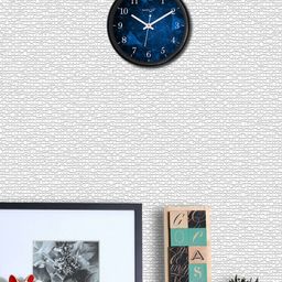 RANDOM Blue Round Printed Analogue Wall Clock-36