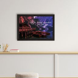eCraftIndia Brown & Blue Mountains View Satin Matte Texture UV Wall Painting-image-96