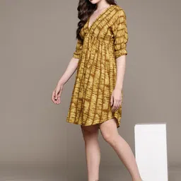 Roadster Tie & Dye Print A-Line Mini Dress-image-83