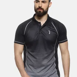 Campus Sutra Men Black Colourblocked Polo Collar T-shirt-image-66
