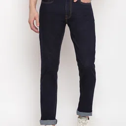 Pepe Jeans Men Navy Blue Regular Fit Mid-Rise Clean Look Jeans-image-42