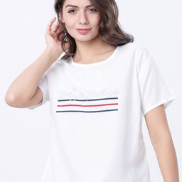 Tokyo Talkies Women White Printed Lounge Top-image-86