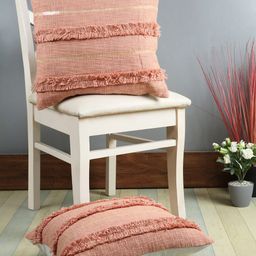 eyda Peach-Coloured Set of 2 Embroidered Square Cushion Covers-20