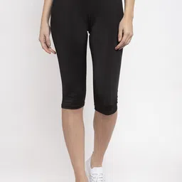CUKOO Women Black Solid Three-Fourth Tights-image-34