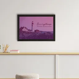 eCraftIndia Purple & Blue Seaside Lighthouse View Satin Matte Texture UV Wall Painting-image-98